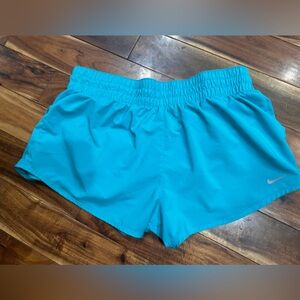 Nike Turquoise Running Shorts Women's One Dri-FIT Mid-Rise 3in Blue Size L
